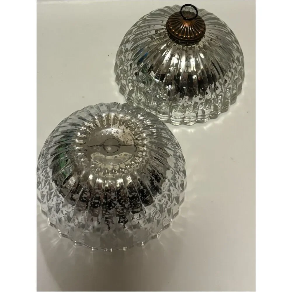 Vintage Pottery Barn Glass Mercury Jewelry Bowl ~ Excellent